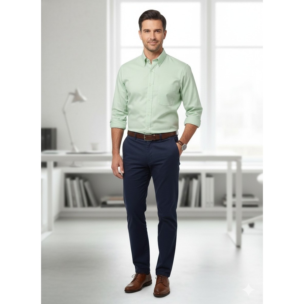Arrow 1851 Men's Green 16.5 32/33 Classic Fit Wrinkle Free Dress Shirt Button Up